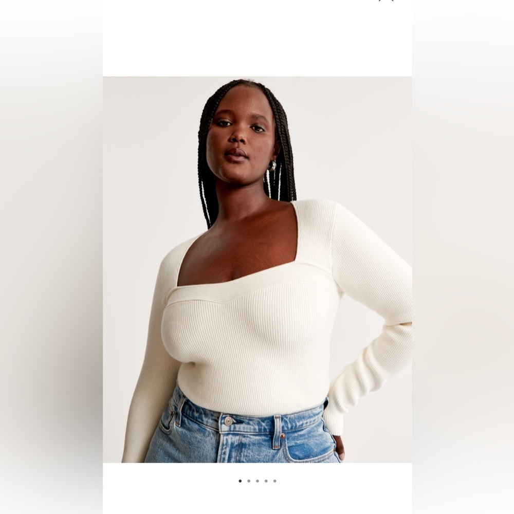 Abercrombie Long Sleeve Ottoman Sweetheart Top